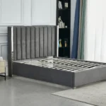 Lit Coffre Gris Prince en velours