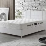 LIT COFFRE BARI BLANC EN SIMILI CUIR