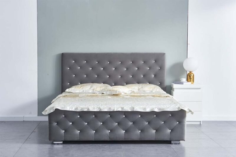 LIT PRESTIGE CAPITONNE AVEC DIAMANT VELOURS 160x200