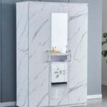 Armoire 3 Portes DANY Effet Marbre Blanc