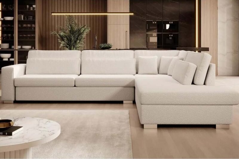 CANAPÉ VALERIA VELOURS BEIGE