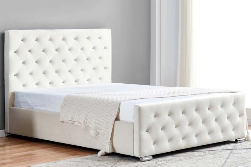 LIT PRESTIGE CAPITONNE AVEC DIAMANT VELOURS