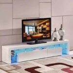 Meuble Tv laqué blanc LED