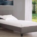 Lit Simple Melburn Similicuir Gris 90/190