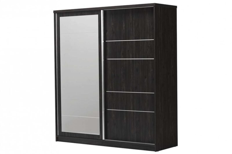 ARMOIRE 2 PORTES COULISSANTES NOIR