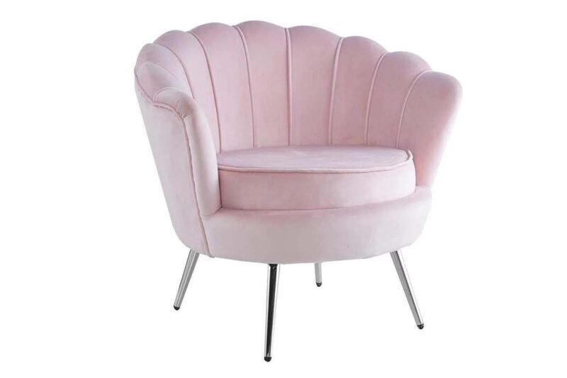 Fauteuil Nymphéa Rose Argenté