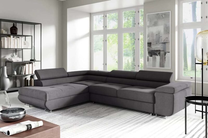 CANAPE CONVERTIBLE TOULOUSE Gris Anthracite