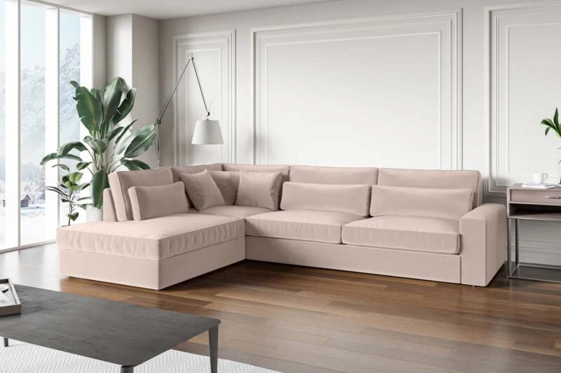 CANAPE D’ANGLE BRISTOL ANGLE EN VELOURS Taupe