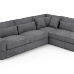 BRISTOL ANGLE CORNER SOFA IN Gray Ribbed