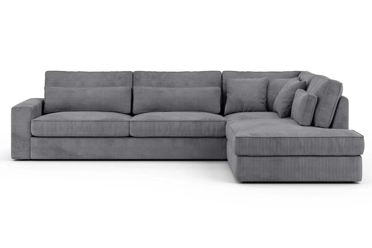 BRISTOL ANGLE CORNER SOFA IN Gray Ribbed - Image 2