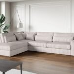 CANAPÉ D'ANGLE BRISTOL ECRU Côtelé