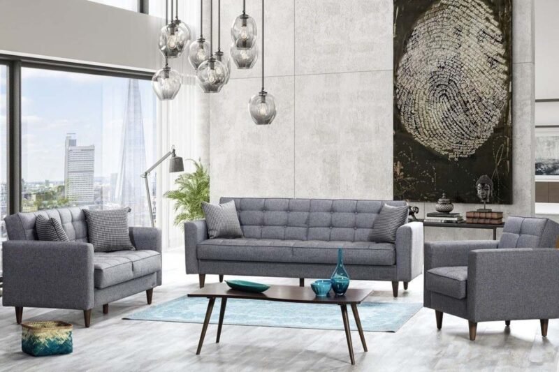 CANAPE SALON NEW JERSAY GRIS 3+2+1