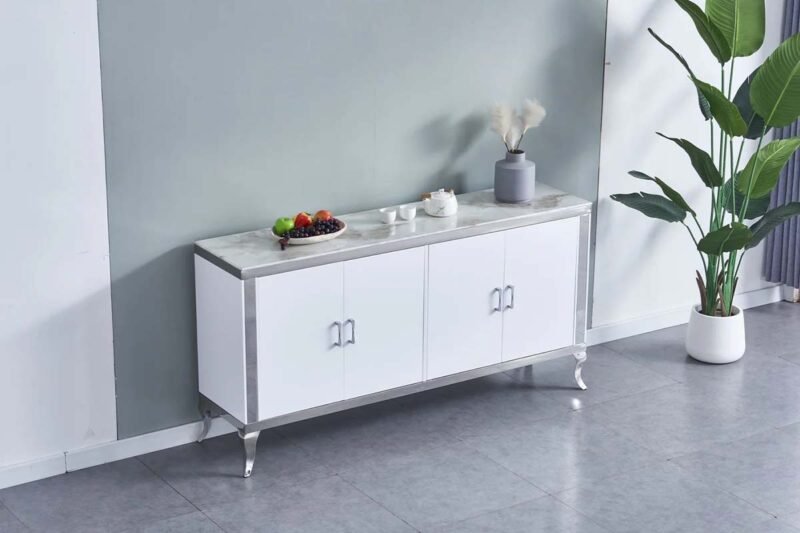 BUFFET BAROQUE LAQUE BLANC CHROME