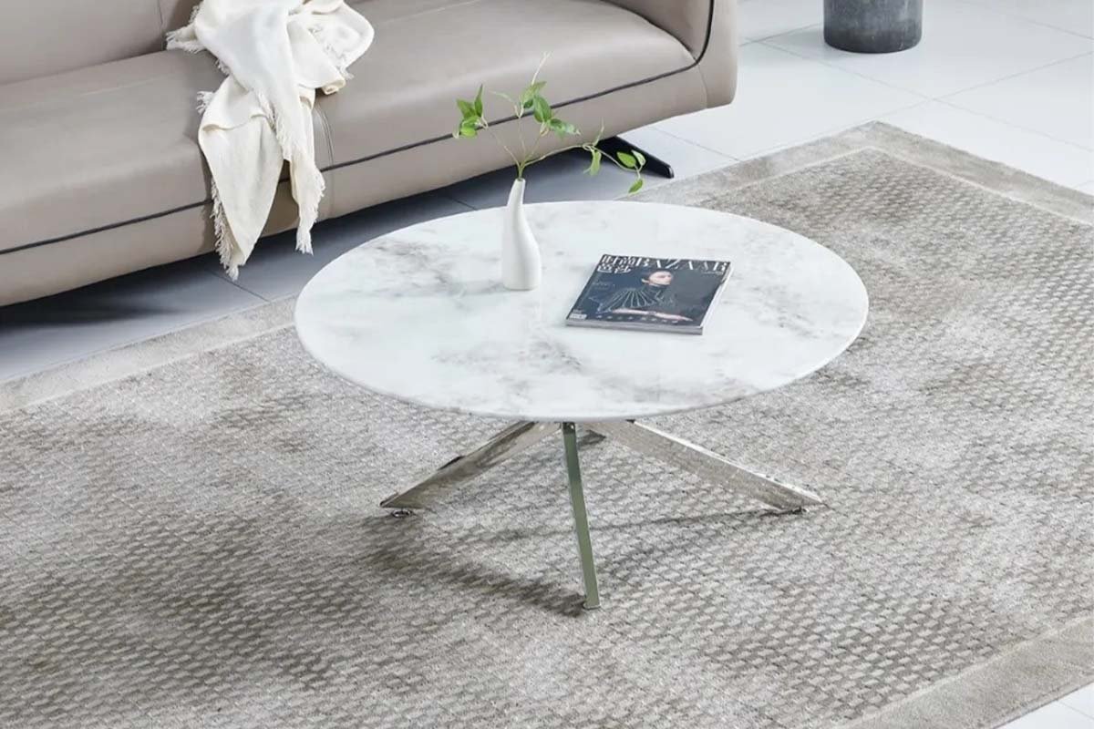 Table Basse Olivia Ronde Marbre 90cm - Image 2