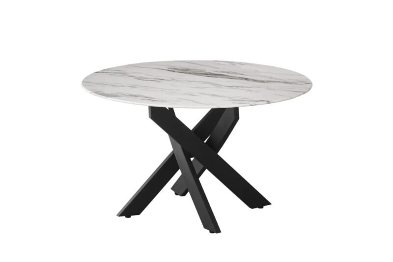 Table Basse Ronde JESSY En Métal Noir 80 x 45 cm