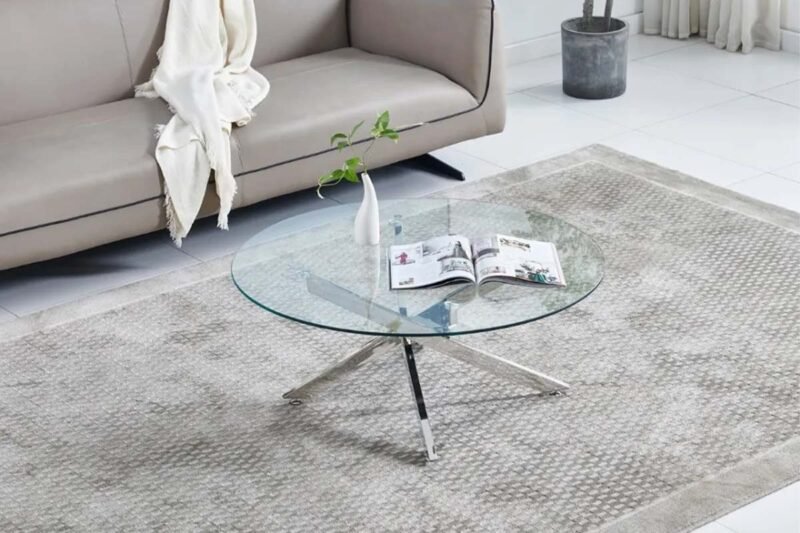 Table Basse Olivia Ronde Transparent 90cm