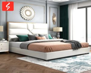 LIT GOLD MARK EN SIMILICUIR BLANC